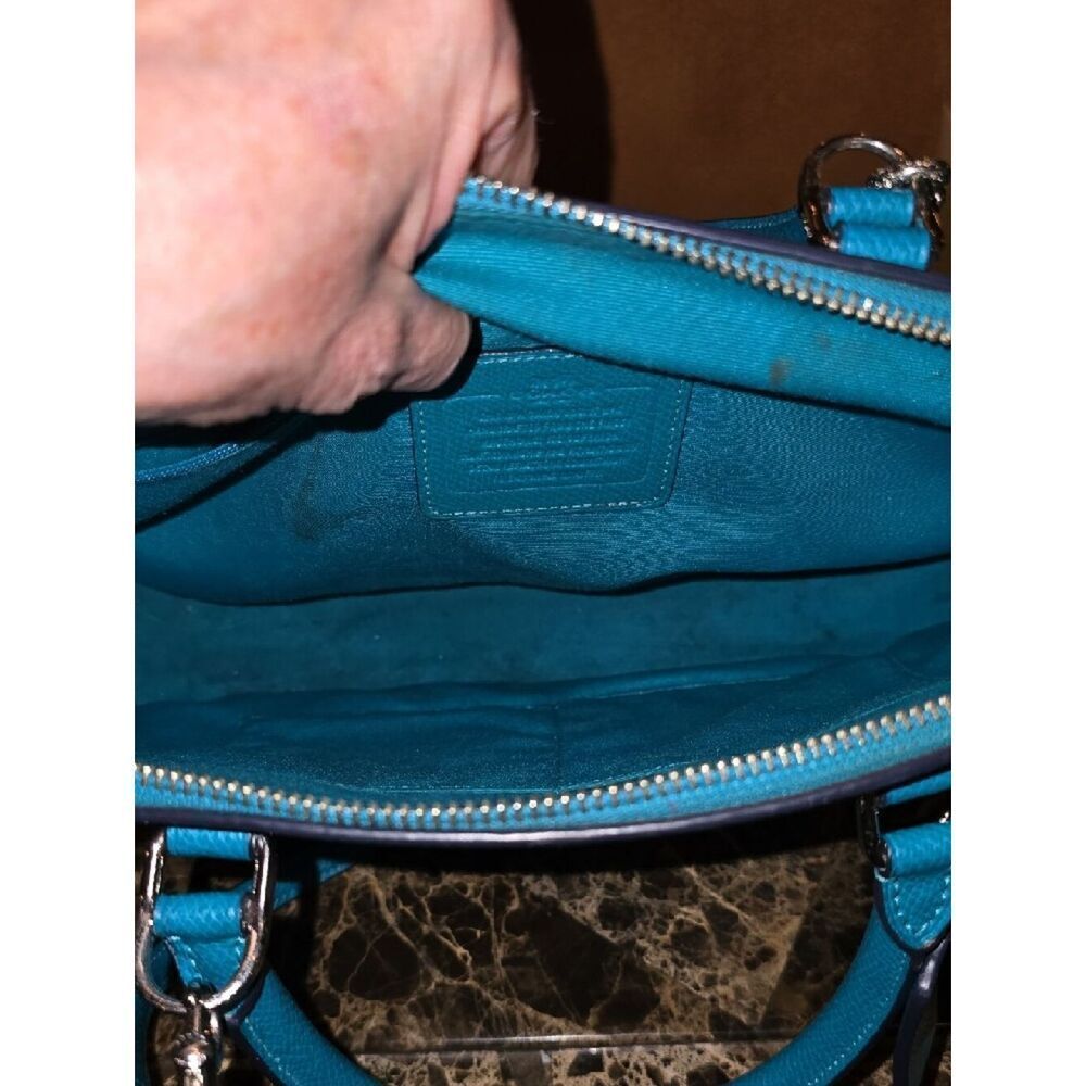 Coach Turquoise Dome Satchel - Structured Leather Handbag - Picture 16 of 16